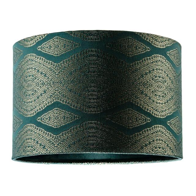 Rackhams Sophisticated Forest Green Lamp Shade with Intricate Geometric Pattern - image 1