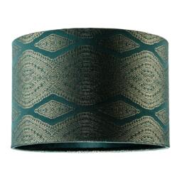 Rackhams Sophisticated Forest Green Lamp Shade with Intricate Geometric Pattern