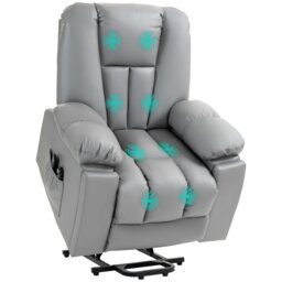 Rackhams Riser and Recliner Chair for Elderly, Quick Assembly - Charcoal grey - Leathaire (Polyester) - 94W x 96D x 106Hcm - thumbnail 2
