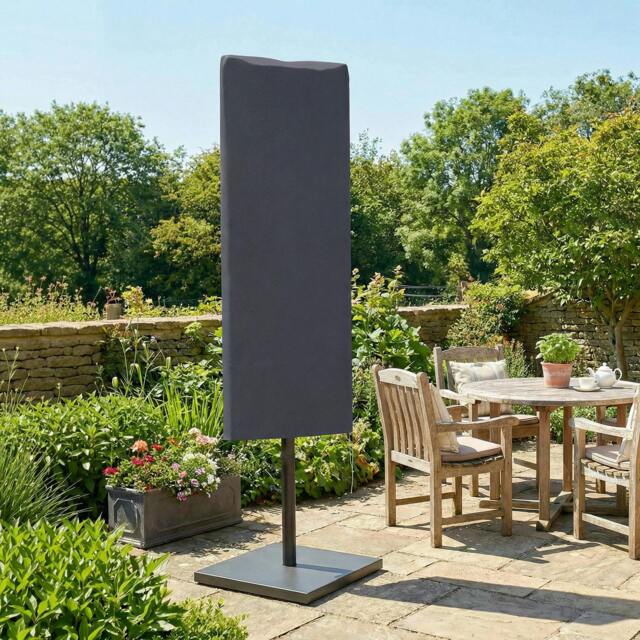 Rackhams Garden Parasol Cover, Outdoor Patio Umbrella Protector Weatherproof Garden Patio with Rod, Zipper for 2-4m Parasol, Φ60 x 160cm, Khaki - Dark Grey