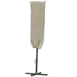 Rackhams Garden Parasol Cover, Outdoor Patio Umbrella Protector Weatherproof Garden Patio with Rod, Zipper for 2-4m Parasol, Φ60 x 160cm, Khaki - Dark Grey - thumbnail 2