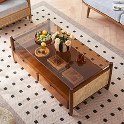 Rackhams Pamela Wood Coffee Table, Rattan - Coffee Table 130cmx70cm - thumbnail 3
