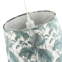 Rackhams Modern Green Palm Trees Linen Fabric Drum Lamp Shade with Cotton Inner - thumbnail 4