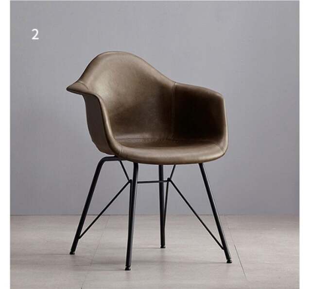 Rackhams Lilliana Dining Chair, Brown - Khaki - PU Leather - image 1