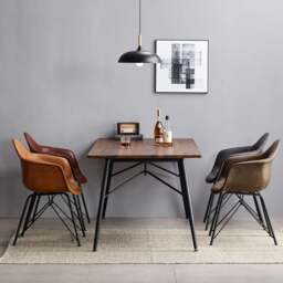 Rackhams Lilliana Dining Chair, Brown - Khaki - PU Leather - thumbnail 5