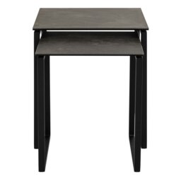 Rackhams Katrine Square Coffee Table Set in Ceramic Black - black - Black - 50 - thumbnail 4