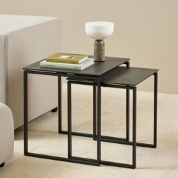 Rackhams Katrine Square Coffee Table Set in Ceramic Black - black - Black - 50