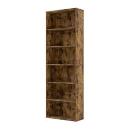 Rackhams 6 Tier Book Shelf Storage Shelves Bookcase Display Unit Organizer Cabinet