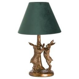 Rackhams Marching Hares Table Lamp - Antique Gold/Green - One Size - Antique Gold/Green - 100% Mixed - thumbnail 1