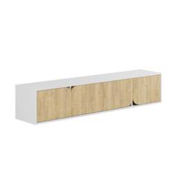 Rackhams Spark Modern TV Unit Multimedia Centre with Storage Cabinet 180cm Width - White - thumbnail 2