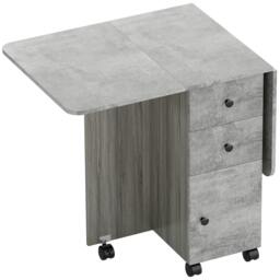 Rackhams Multi-Storage Six-Person Drop Leaf Dining Table - Mixed Grey - thumbnail 1