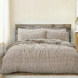 Rackhams Teddy Marl Fluffy and Warm Fleece Duvet Cover Set - Navy - King - thumbnail 4