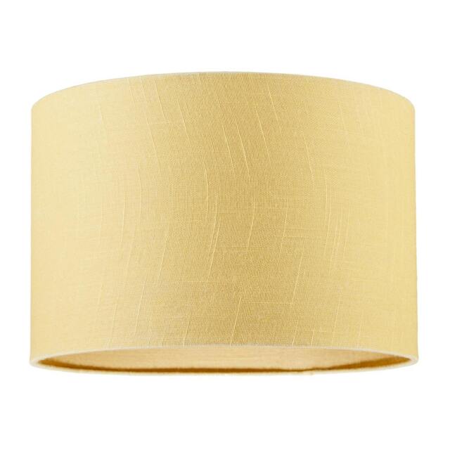Rackhams Designer Soft Mellow Yellow Textured Linen Fabric Circular Lamp Shade - image 1