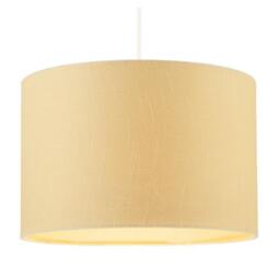 Rackhams Designer Soft Mellow Yellow Textured Linen Fabric Circular Lamp Shade - thumbnail 2