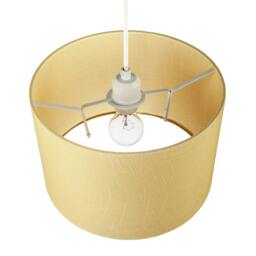Rackhams Designer Soft Mellow Yellow Textured Linen Fabric Circular Lamp Shade - thumbnail 3