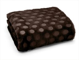 Rackhams Cosmo Circles Faux Fur Throw - 127cm x 152cm - Brown - thumbnail 1