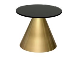 Rackhams Oscar Round Side Tables - Brass Brushed - Clear Glass - thumbnail 5