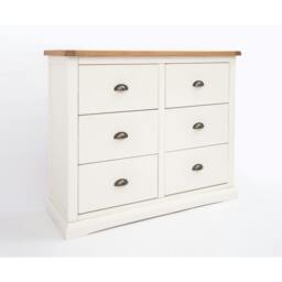 Rackhams Cosenza 6 Drawer Chest of Drawers Brass Cup Handle - Off White - thumbnail 3