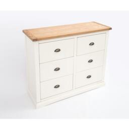 Rackhams Cosenza 6 Drawer Chest of Drawers Brass Cup Handle - Off White - thumbnail 4