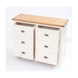 Rackhams Cosenza 6 Drawer Chest of Drawers Brass Cup Handle - Off White - thumbnail 5