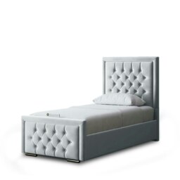 Rackhams Allegra Divan Bed with Upholstered Headboard - Silver - Small Double / 4ft - thumbnail 2