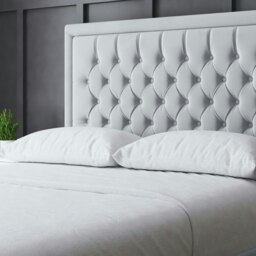 Rackhams Allegra Divan Bed with Upholstered Headboard - Silver - Small Double / 4ft - thumbnail 3