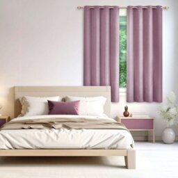 Rackhams Lavender Lilac Lined Blackout Eyelet Curtain Pair - 46 x 63 Inch Drop - thumbnail 6