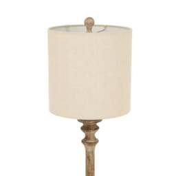 Rackhams Pallido Candlestick Linen Table Lamp - Brown - 81cm x 25cm x 25cm - Brown - 100% Mixed - thumbnail 3