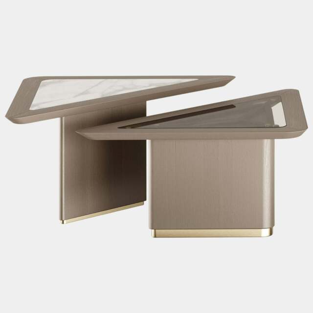 Rackhams Stern Centre Table with Carrara Mable & Smoked Glass Top - image 1
