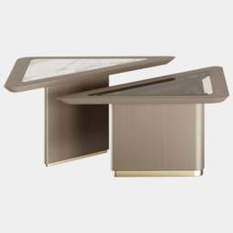Rackhams Stern Centre Table with Carrara Mable & Smoked Glass Top