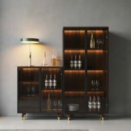 Rackhams D'Ambrosio Wine Storage With Glass Doors, Cabinet - Style B 120cm - thumbnail 4