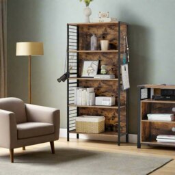 Rackhams 4-Tier Bookcase with Metal Frame - thumbnail 1