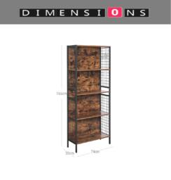 Rackhams 4-Tier Bookcase with Metal Frame - thumbnail 4