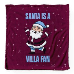 Rackhams Santa is a Villa Football Fan - Luxury Fleece Blanket 150cm X 150cm