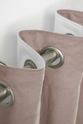 Rackhams Pure Washed Linen Lined Eyelet Curtains - Pink - Width 167cm x Drop 182cm - Pink - thumbnail 3