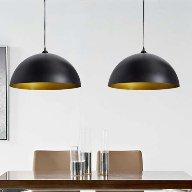 Rackhams Ceiling Lamp 2 pcs Height-adjustable Semi-spherical Black - image 1