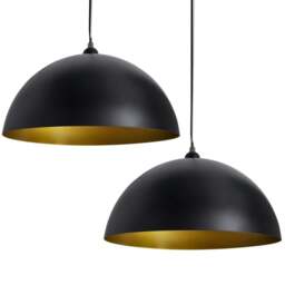 Rackhams Ceiling Lamp 2 pcs Height-adjustable Semi-spherical Black - thumbnail 2