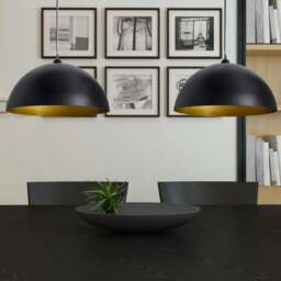 Rackhams Ceiling Lamp 2 pcs Height-adjustable Semi-spherical Black - thumbnail 3