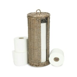 Rackhams Open Round Rattan 3 Toilet Roll Holder - thumbnail 1