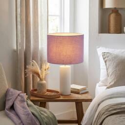 Rackhams Modern Designer Lavender Oil Textured Linen Fabric Circular Lamp Shade - thumbnail 6