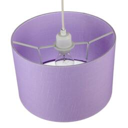 Rackhams Modern Designer Lavender Oil Textured Linen Fabric Circular Lamp Shade - thumbnail 3