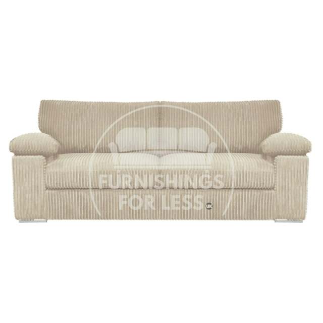 Rackhams Delta Full Jumbo Cord 3 Seater Sofa - Cream - image 1