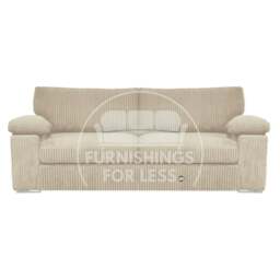 Rackhams Delta Full Jumbo Cord 3 Seater Sofa - Cream - thumbnail 1