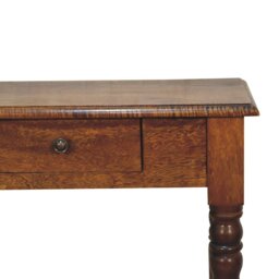 Rackhams Solid Wood Chestnut Turned Leg Writing Desk - thumbnail 5