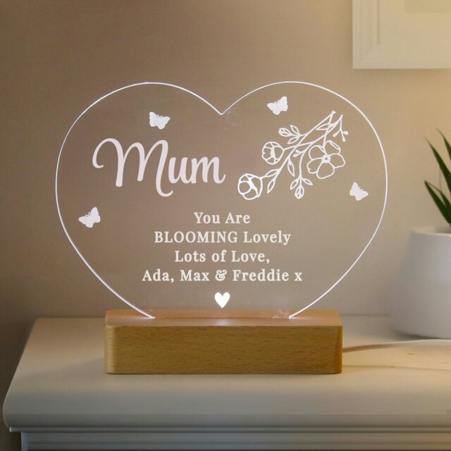 Rackhams Personalised Floral Heart LED Light - image 1