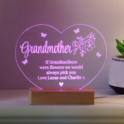 Rackhams Personalised Floral Heart LED Light - thumbnail 4