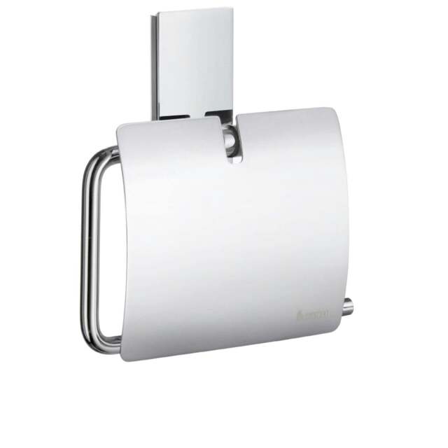 Rackhams Polished Chrome Toilet Roll Holder with Lid