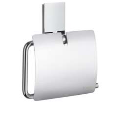 Rackhams Polished Chrome Toilet Roll Holder with Lid
