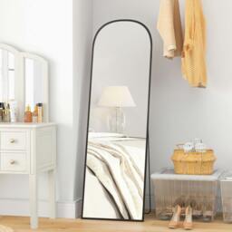 Rackhams Full Length Mirror with Aluminium Alloy Frame Hanging or Leaning Black