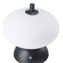 Rackhams Black Domed Rechargeable Touch Dimmable Table Lamp with Frosted Glass Shade - thumbnail 3